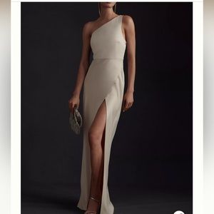BHLDN Dylan Satin Charmeuse Dress in champagne